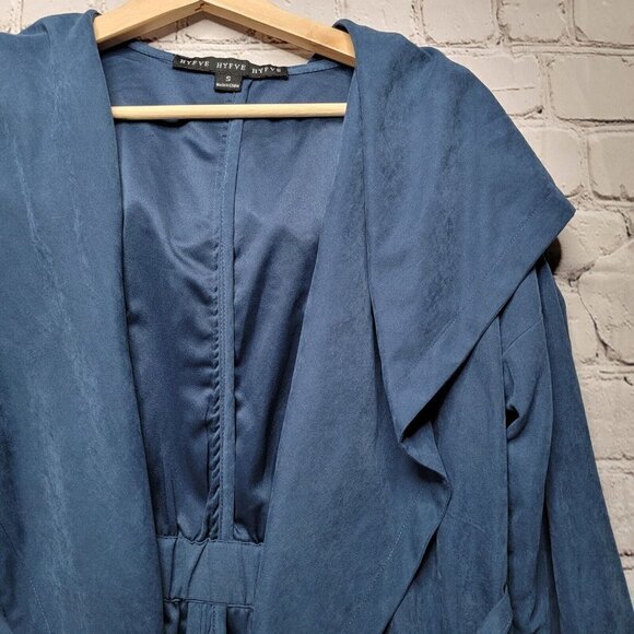 Hyfve Hyfve Hyfve Blue Soft Shawl Collar Tie Waist Jacket Size S - Picture 5 of 13